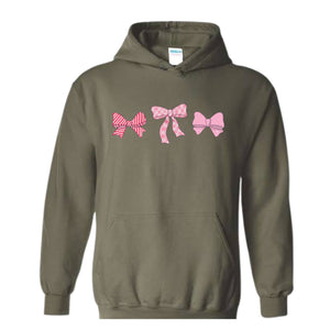 Cute Pink Ribbons Hoodie , Pink Bows Hoodie , Coquette Bows Core Hoodie , Pink Hoodie , Pink Core Hoodie