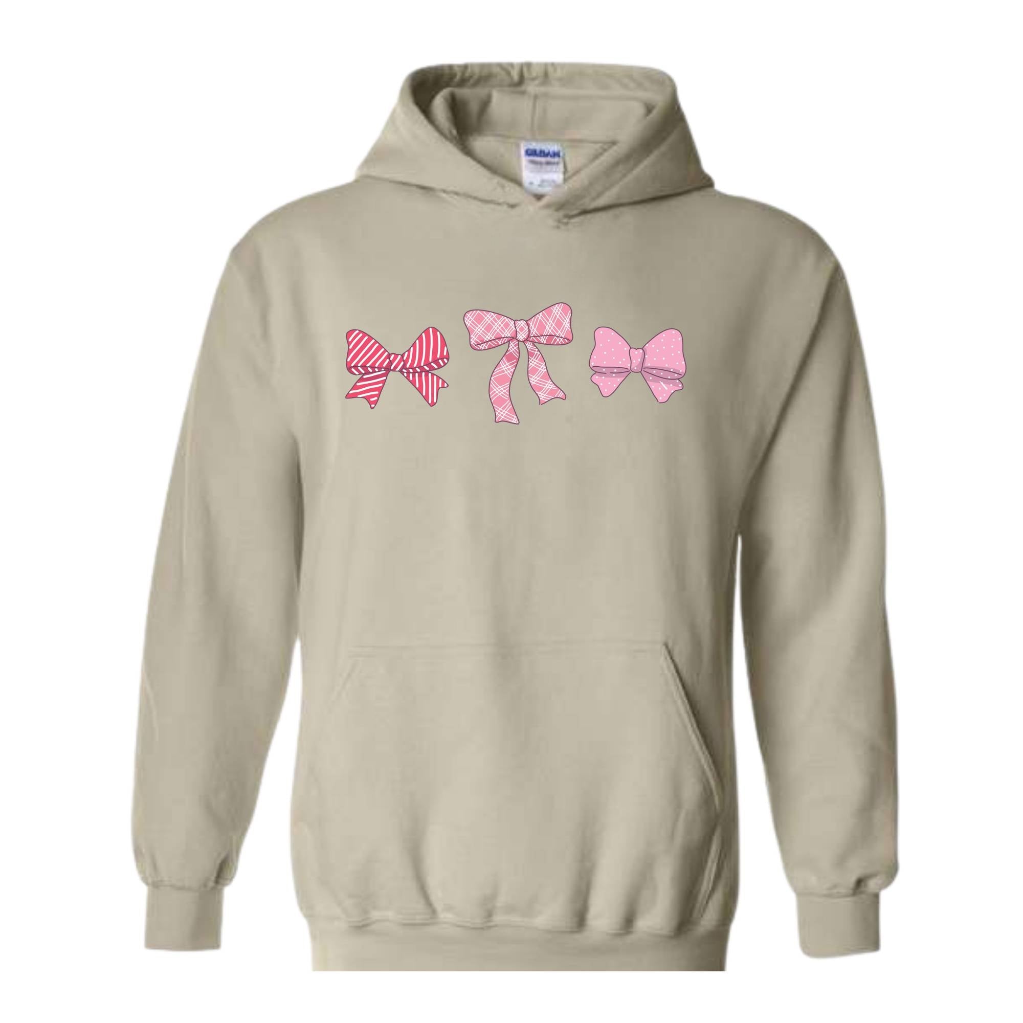 Cute Pink Ribbons Hoodie , Pink Bows Hoodie , Coquette Bows Core Hoodie , Pink Hoodie , Pink Core Hoodie