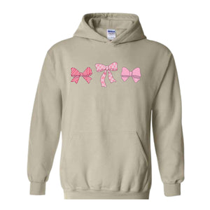 Cute Pink Ribbons Hoodie , Pink Bows Hoodie , Coquette Bows Core Hoodie , Pink Hoodie , Pink Core Hoodie