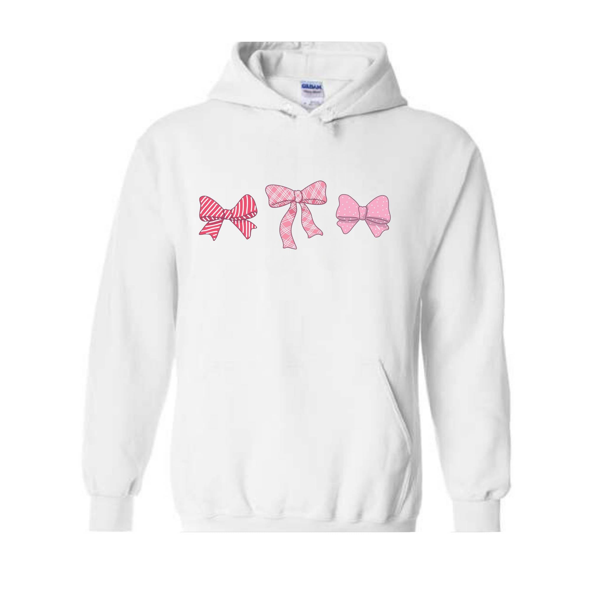 Cute Pink Ribbons Hoodie , Pink Bows Hoodie , Coquette Bows Core Hoodie , Pink Hoodie , Pink Core Hoodie