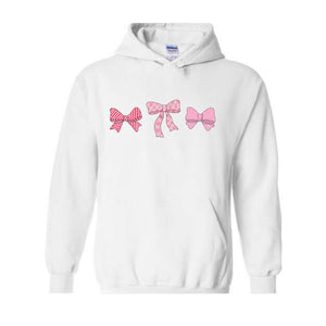 Cute Pink Ribbons Hoodie , Pink Bows Hoodie , Coquette Bows Core Hoodie , Pink Hoodie , Pink Core Hoodie