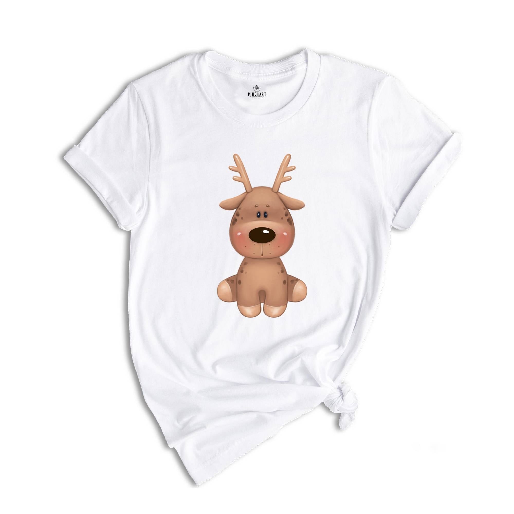 Cute Reindeer Shirt, Christmas Shirt, Xmas Reindeer T-Shirt, Cute Animal Shirt, Christmas Gift, Christmas Party Costume