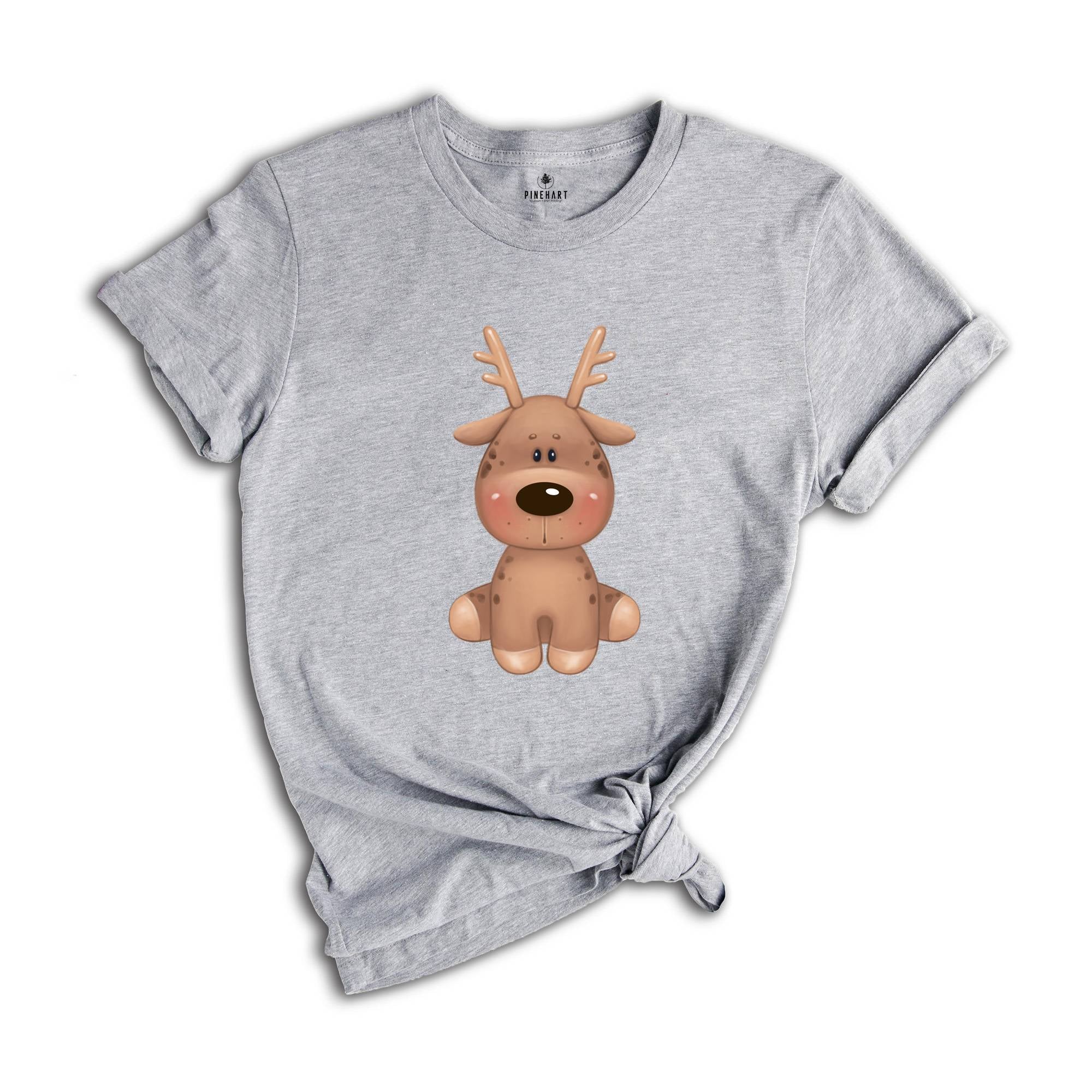 Cute Reindeer Shirt, Christmas Shirt, Xmas Reindeer T-Shirt, Cute Animal Shirt, Christmas Gift, Christmas Party Costume