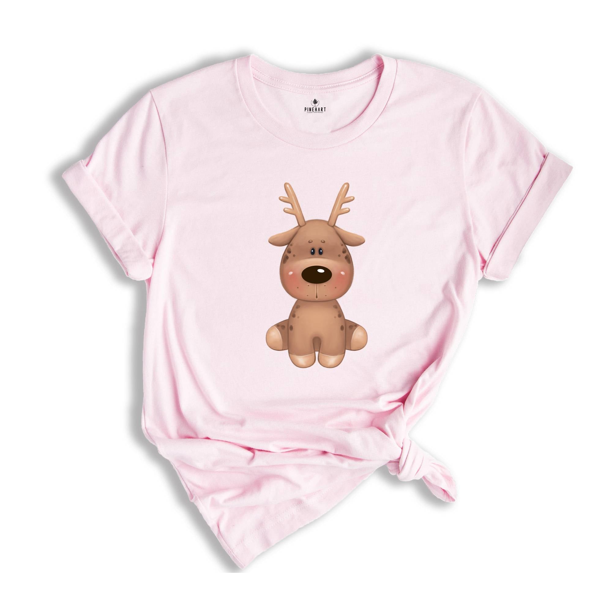Cute Reindeer Shirt, Christmas Shirt, Xmas Reindeer T-Shirt, Cute Animal Shirt, Christmas Gift, Christmas Party Costume