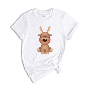 Cute Reindeer Shirt, Christmas Shirt, Xmas Reindeer T-Shirt, Cute Animal Shirt, Christmas Gift, Christmas Party Costume