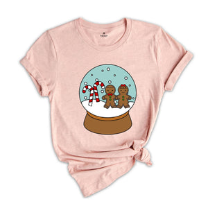 Cute Snow Globe Shirt, Gingerbread T-Shirt, Snow Globe Gift, Christmas Reunion, Christmas Sweatshirt, Cute Xmas Tee