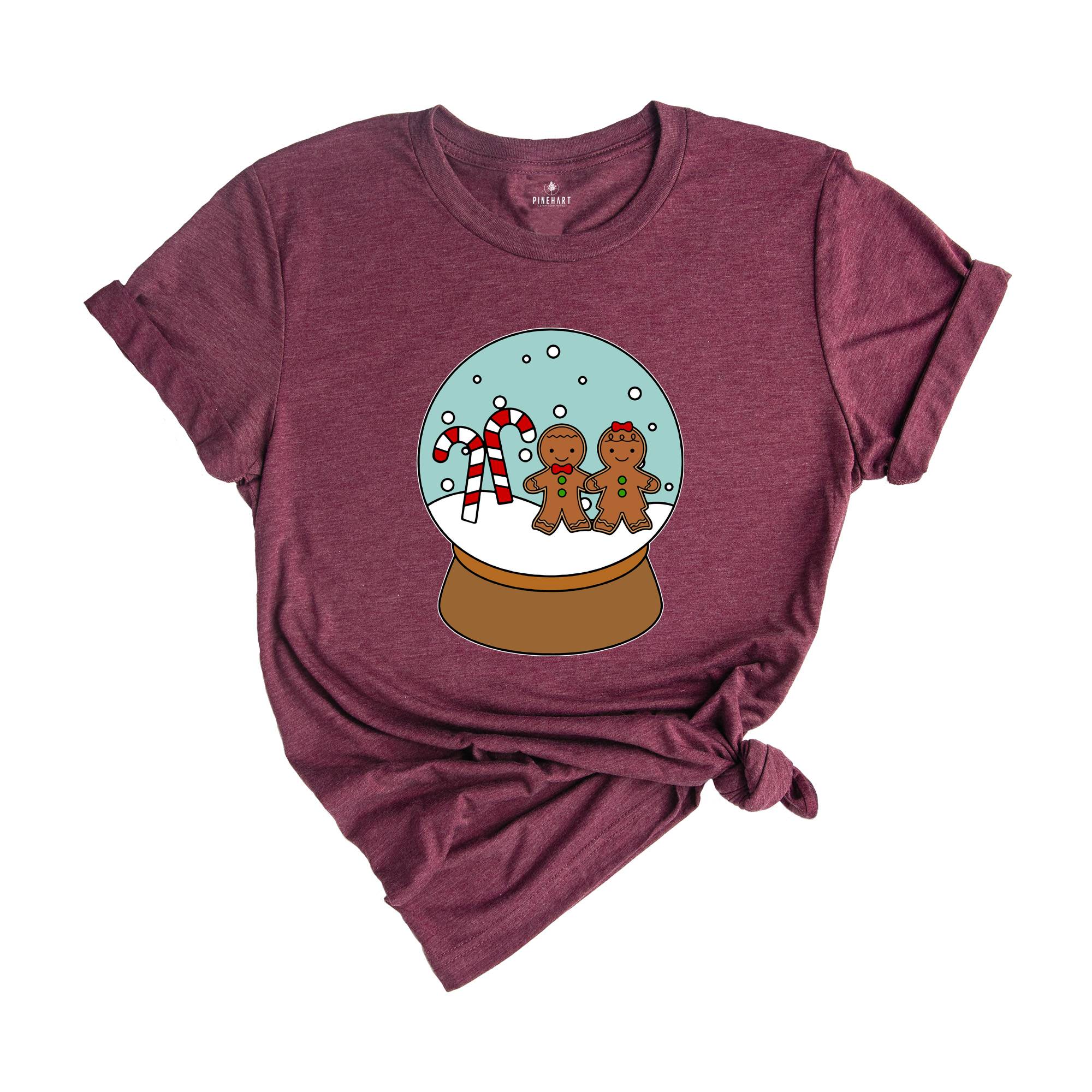 Cute Snow Globe Shirt, Gingerbread T-Shirt, Snow Globe Gift, Christmas Reunion, Christmas Sweatshirt, Cute Xmas Tee