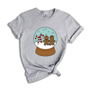 Cute Snow Globe Shirt, Gingerbread T-Shirt, Snow Globe Gift, Christmas Reunion, Christmas Sweatshirt, Cute Xmas Tee