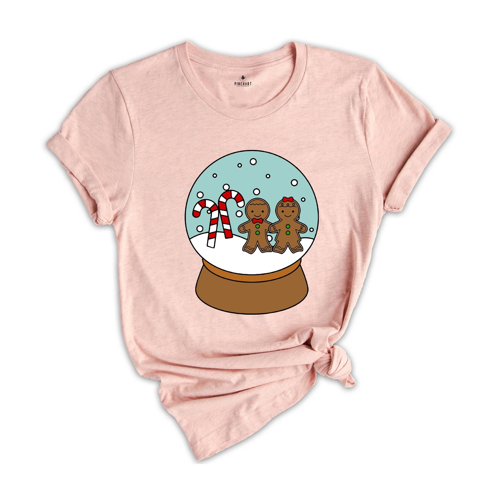 Cute Snow Globe Shirt, Gingerbread T-Shirt, Snow Globe Gift, Christmas Reunion, Christmas Sweatshirt, Cute Xmas Tee