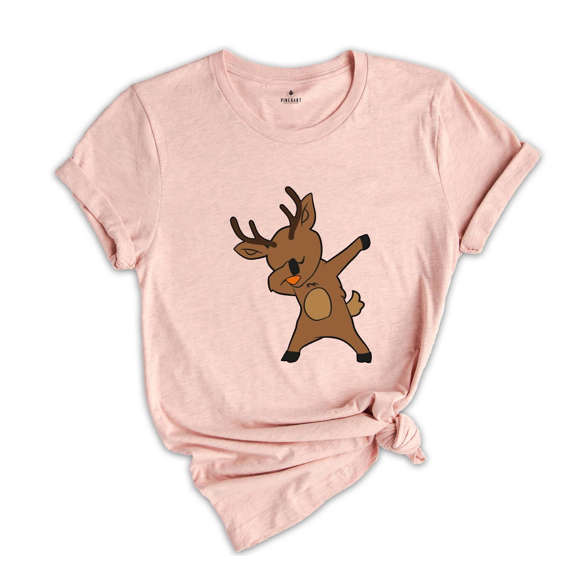 Dabbing Reindeer Shirt, Christmas Party T-Shirt, Cute Christmas Shirt, Toddler Christmas Shirt, Reindeer Apparel, Xmas Reindeer Tee