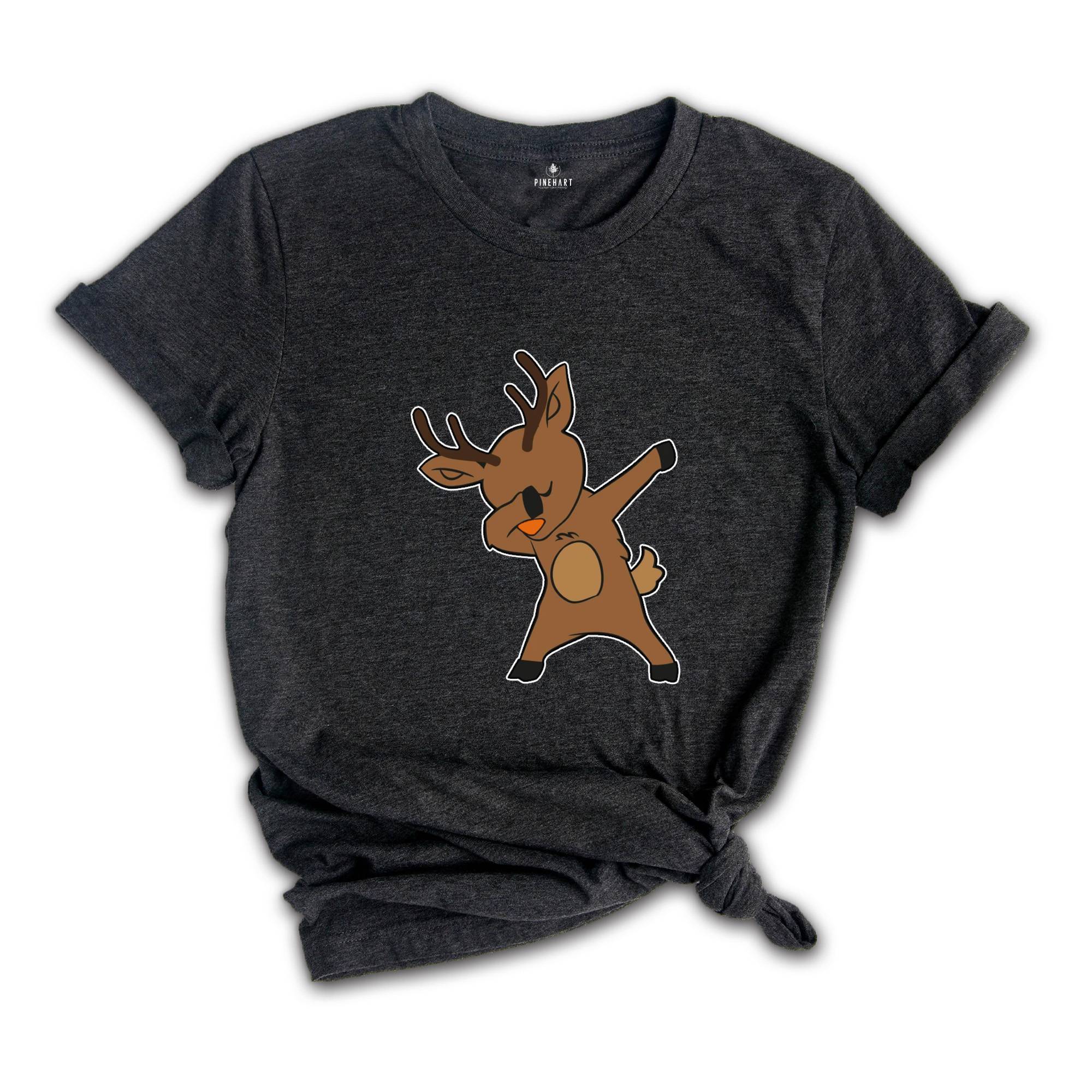 Dabbing Reindeer Shirt, Christmas Party T-Shirt, Cute Christmas Shirt, Toddler Christmas Shirt, Reindeer Apparel, Xmas Reindeer Tee