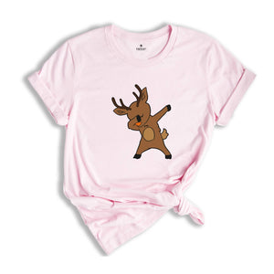 Dabbing Reindeer Shirt, Christmas Party T-Shirt, Cute Christmas Shirt, Toddler Christmas Shirt, Reindeer Apparel, Xmas Reindeer Tee