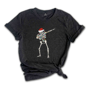 Dabbing Skeleton Shirt, Christmas Skeleton Shirt, Funny Xmas Shirt, Christmas Sweatshirt, Christmas Party Tee, Christmas Lights Tee