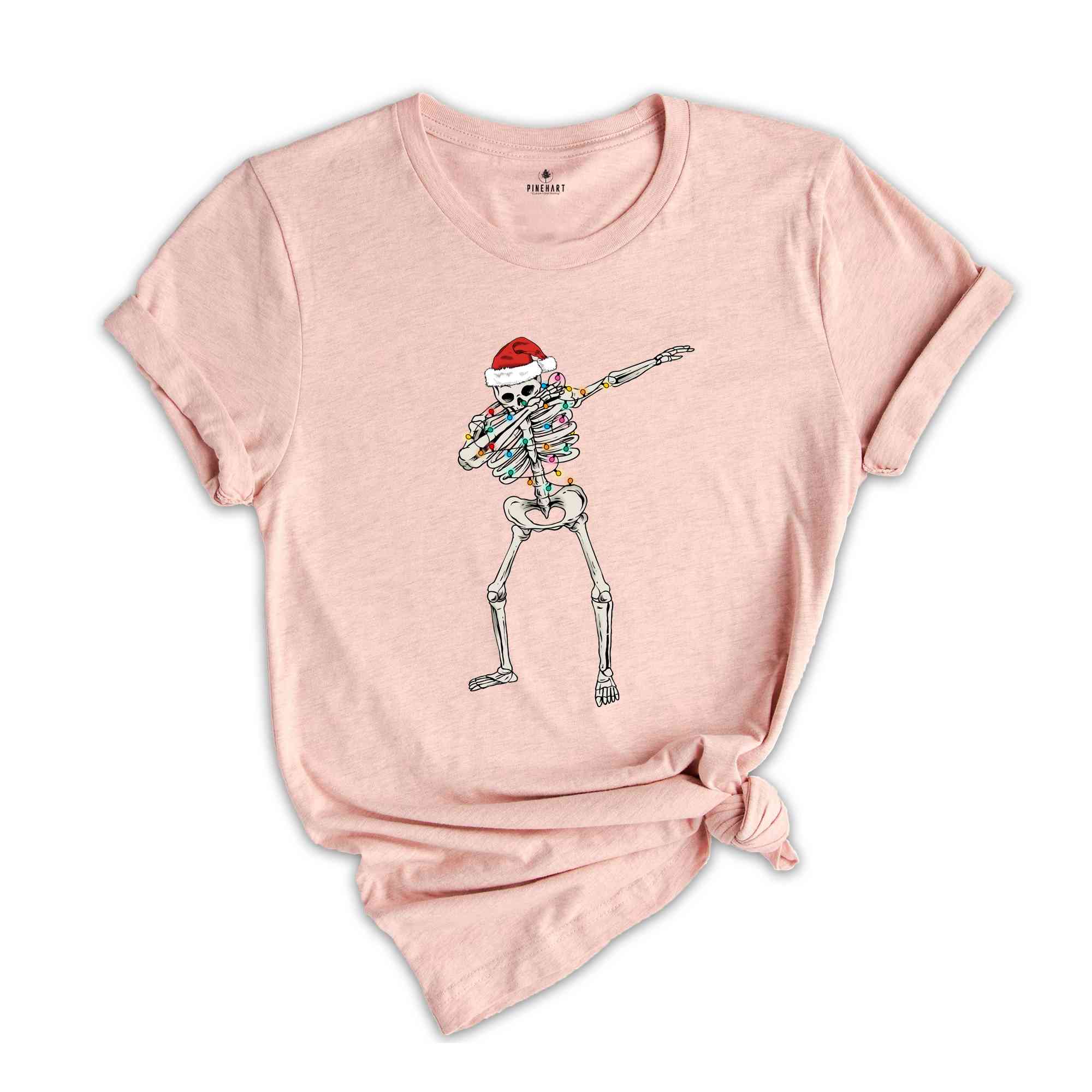 Dabbing Skeleton Shirt, Christmas Skeleton Shirt, Funny Xmas Shirt, Christmas Sweatshirt, Christmas Party Tee, Christmas Lights Tee