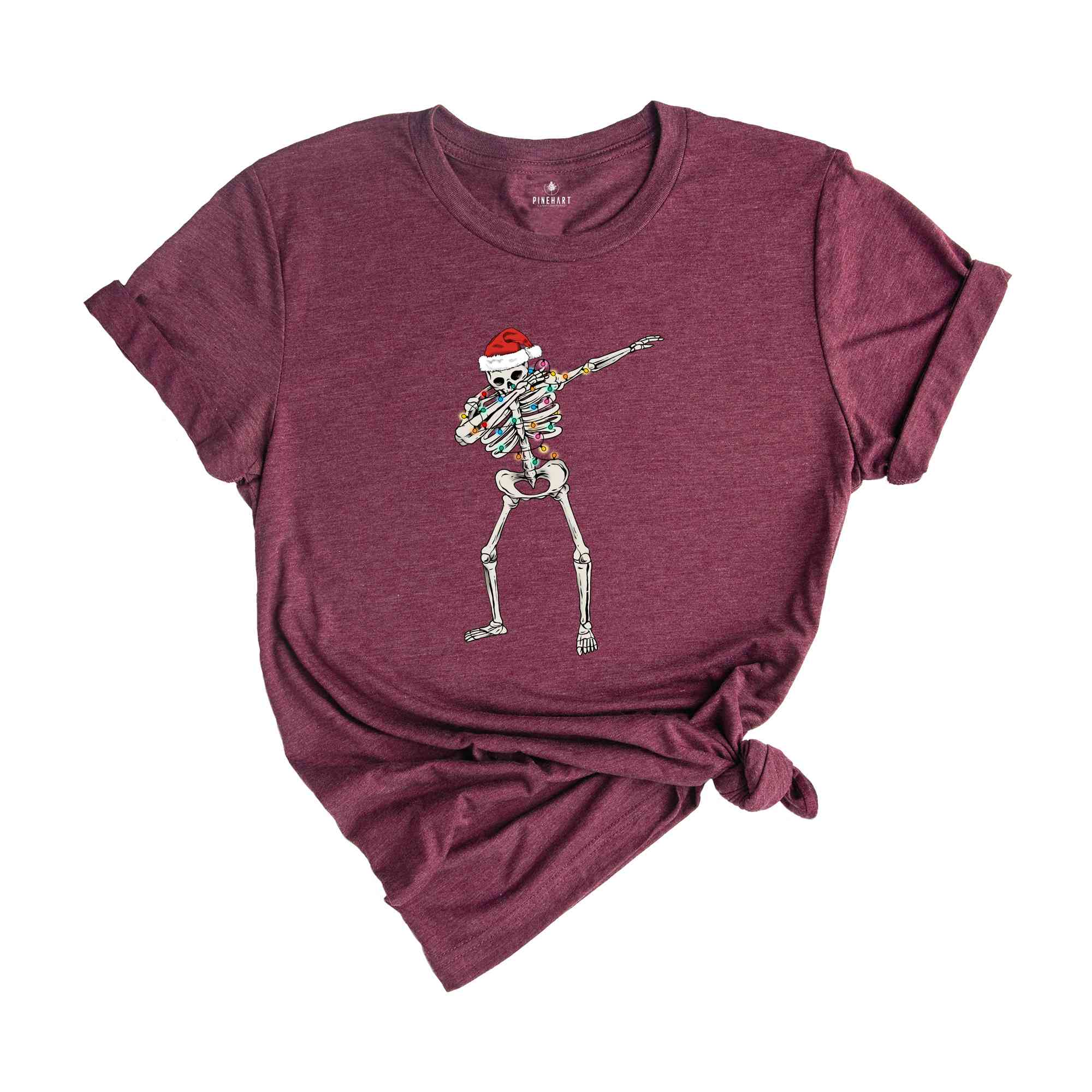 Dabbing Skeleton Shirt, Christmas Skeleton Shirt, Funny Xmas Shirt, Christmas Sweatshirt, Christmas Party Tee, Christmas Lights Tee