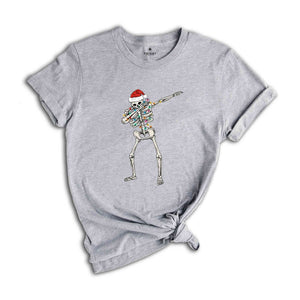 Dabbing Skeleton Shirt, Christmas Skeleton Shirt, Funny Xmas Shirt, Christmas Sweatshirt, Christmas Party Tee, Christmas Lights Tee