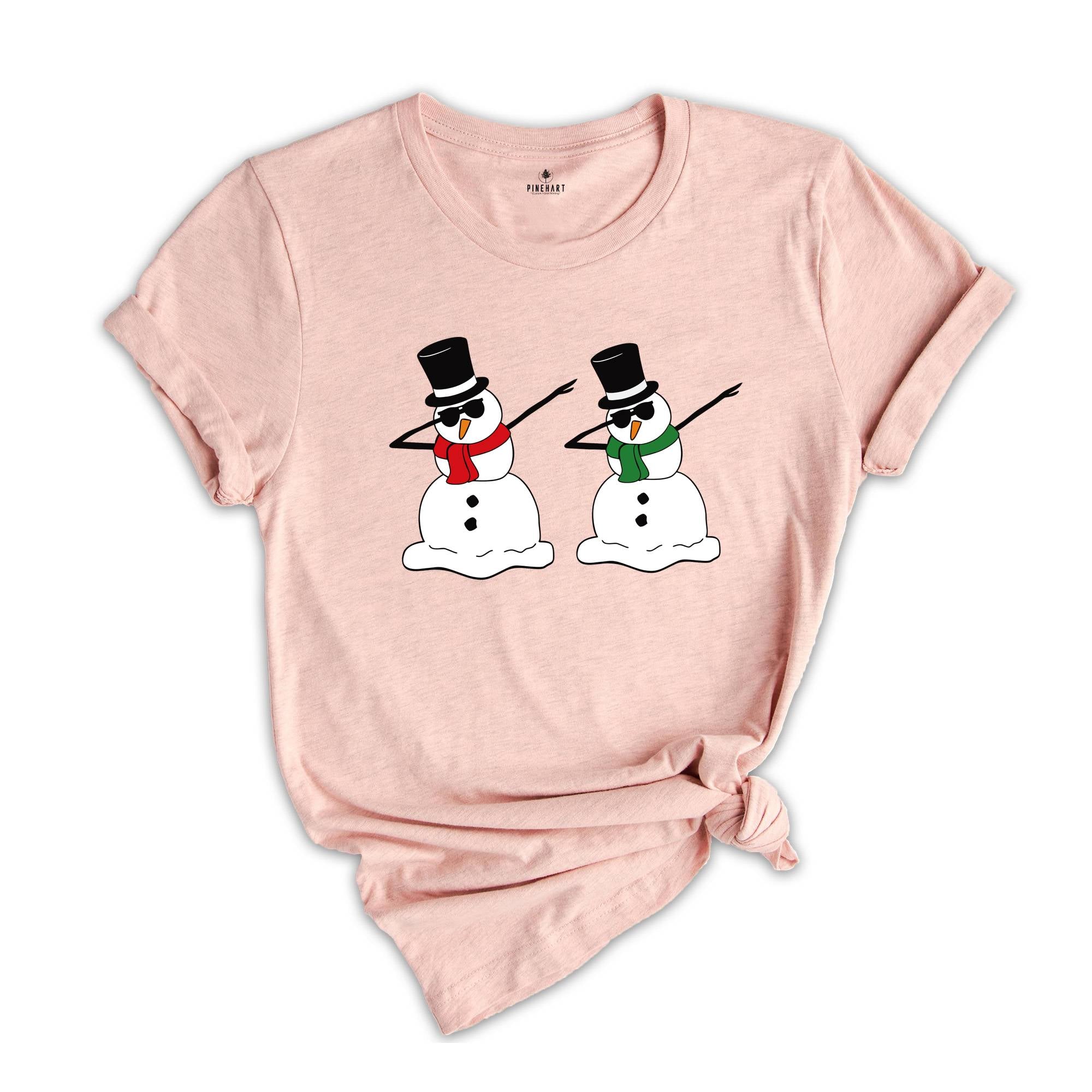 Dabbing Snowman Shirt, Cute Snowman T-Shirt, Xmas Snowman Shirt, Santa Snowman Shirt, Holiday Apparel, Snowman Shirt
