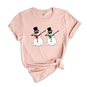 Dabbing Snowman Shirt, Cute Snowman T-Shirt, Xmas Snowman Shirt, Santa Snowman Shirt, Holiday Apparel, Snowman Shirt