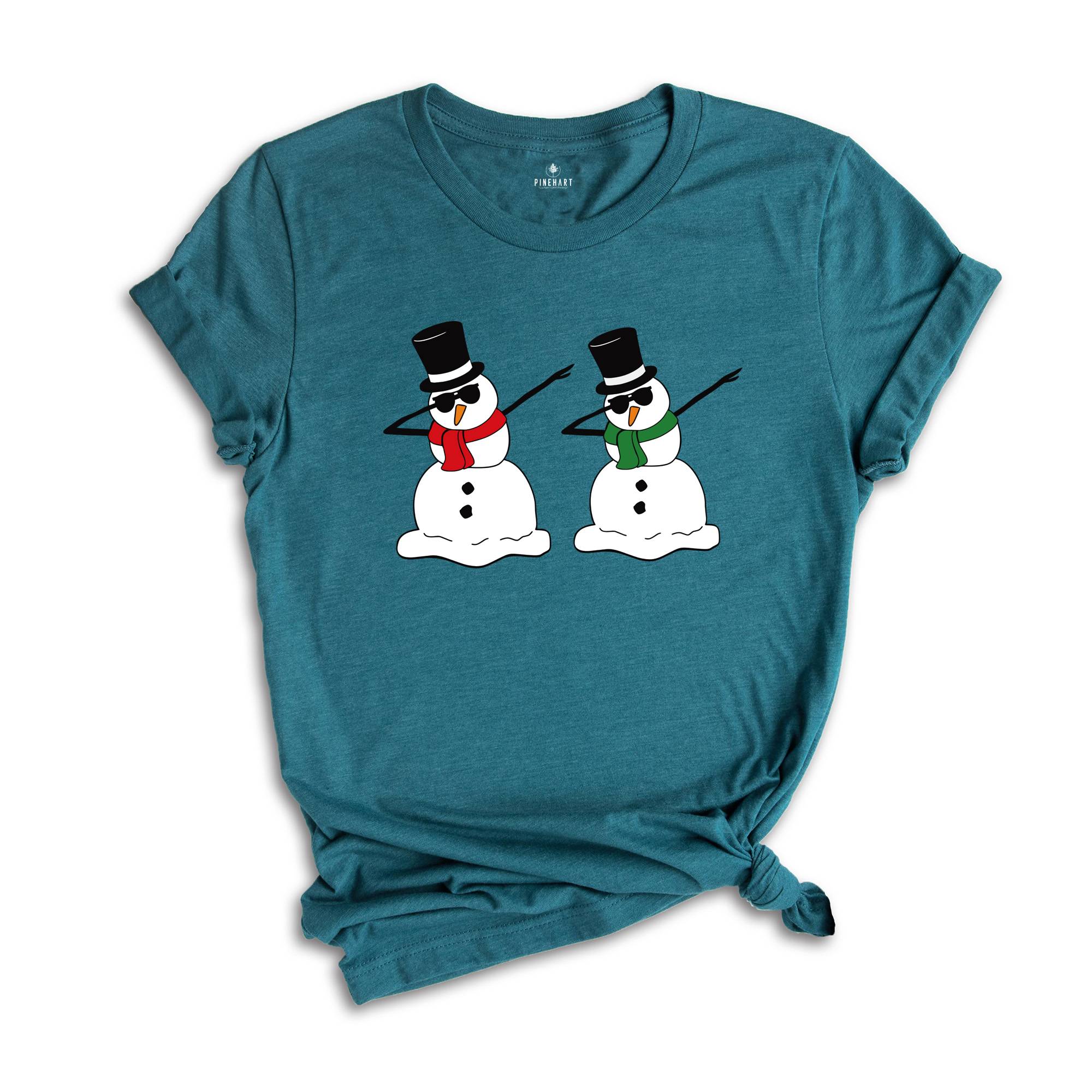 Dabbing Snowman Shirt, Cute Snowman T-Shirt, Xmas Snowman Shirt, Santa Snowman Shirt, Holiday Apparel, Snowman Shirt