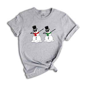 Dabbing Snowman Shirt, Cute Snowman T-Shirt, Xmas Snowman Shirt, Santa Snowman Shirt, Holiday Apparel, Snowman Shirt