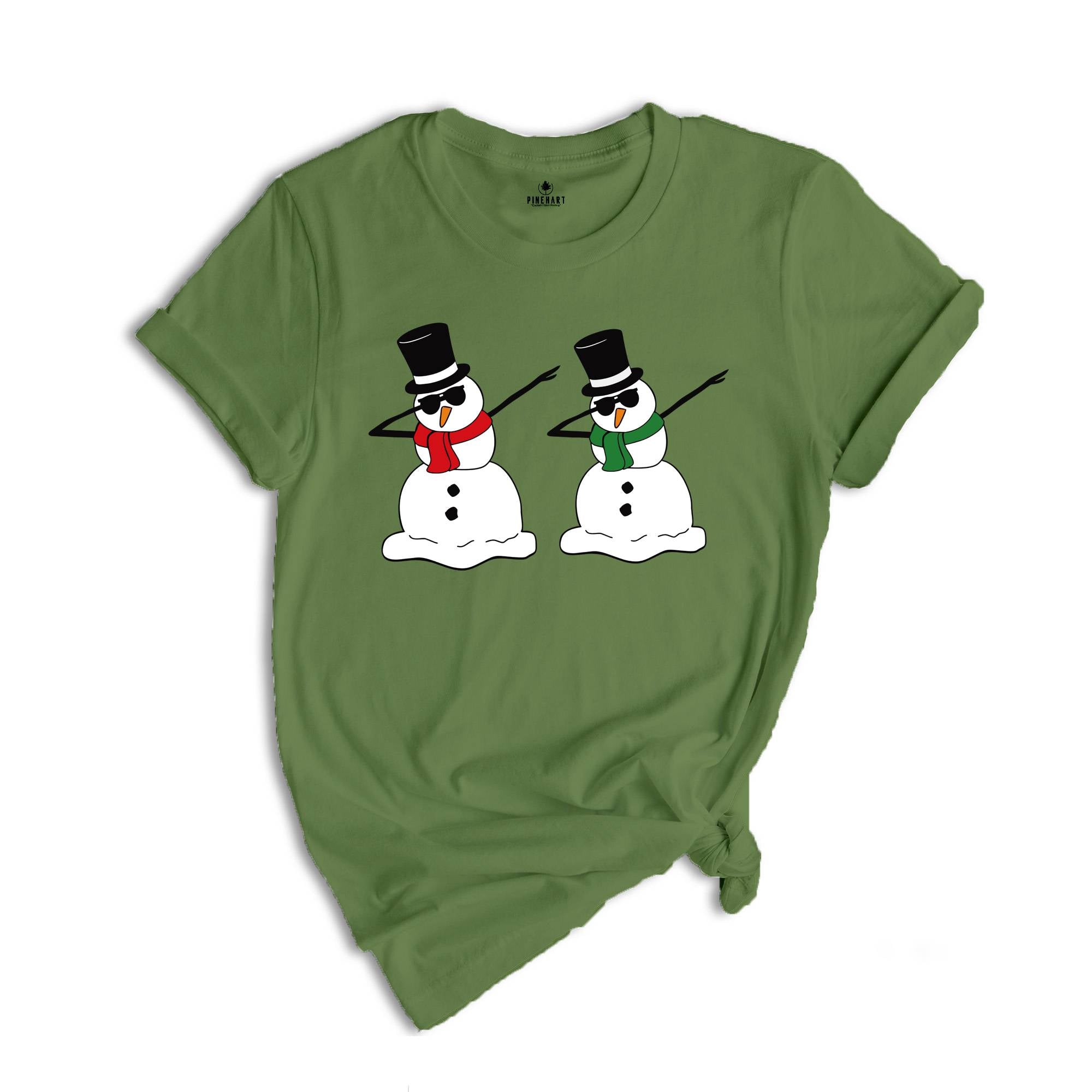 Dabbing Snowman Shirt, Cute Snowman T-Shirt, Xmas Snowman Shirt, Santa Snowman Shirt, Holiday Apparel, Snowman Shirt