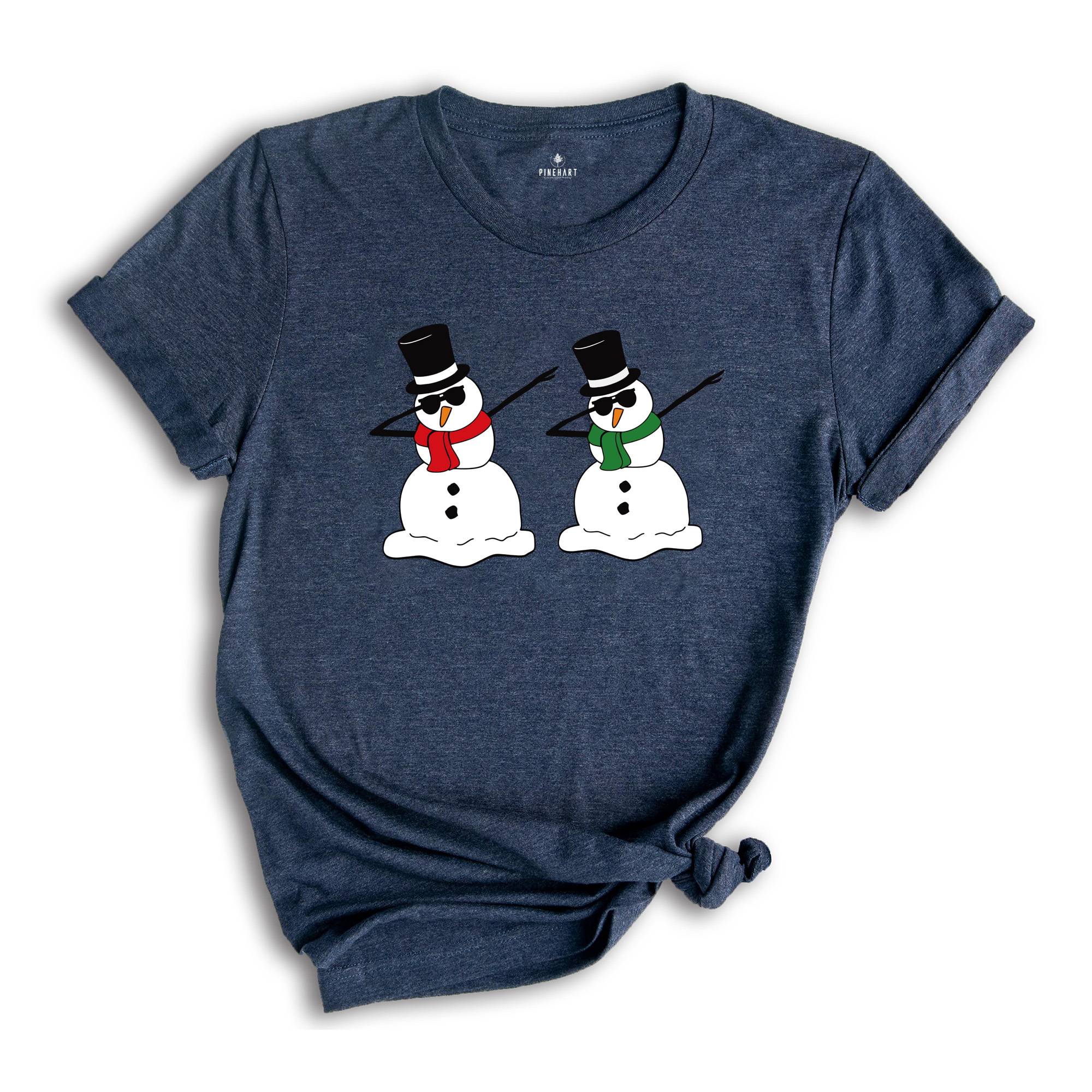 Dabbing Snowman Shirt, Cute Snowman T-Shirt, Xmas Snowman Shirt, Santa Snowman Shirt, Holiday Apparel, Snowman Shirt