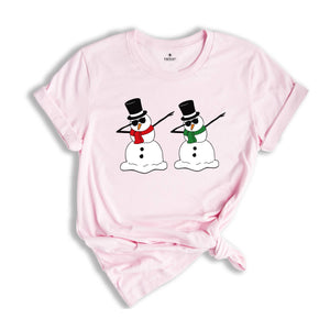 Dabbing Snowman Shirt, Cute Snowman T-Shirt, Xmas Snowman Shirt, Santa Snowman Shirt, Holiday Apparel, Snowman Shirt