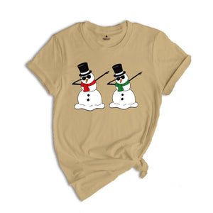 Dabbing Snowman Shirt, Cute Snowman T-Shirt, Xmas Snowman Shirt, Santa Snowman Shirt, Holiday Apparel, Snowman Shirt