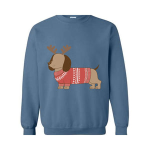 Dachshund Christmas Sweatshirt, Christmas Dog Hoodie, Dachshund Hoodie, Christmas Hoodie, Dachshund Mom Hoodie, Dog Owner Tee