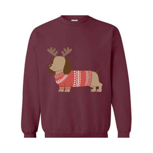 Dachshund Christmas Sweatshirt, Christmas Dog Hoodie, Dachshund Hoodie, Christmas Hoodie, Dachshund Mom Hoodie, Dog Owner Tee