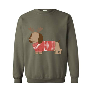 Dachshund Christmas Sweatshirt, Christmas Dog Hoodie, Dachshund Hoodie, Christmas Hoodie, Dachshund Mom Hoodie, Dog Owner Tee