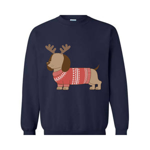 Dachshund Christmas Sweatshirt, Christmas Dog Hoodie, Dachshund Hoodie, Christmas Hoodie, Dachshund Mom Hoodie, Dog Owner Tee