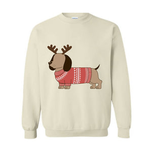 Dachshund Christmas Sweatshirt, Christmas Dog Hoodie, Dachshund Hoodie, Christmas Hoodie, Dachshund Mom Hoodie, Dog Owner Tee