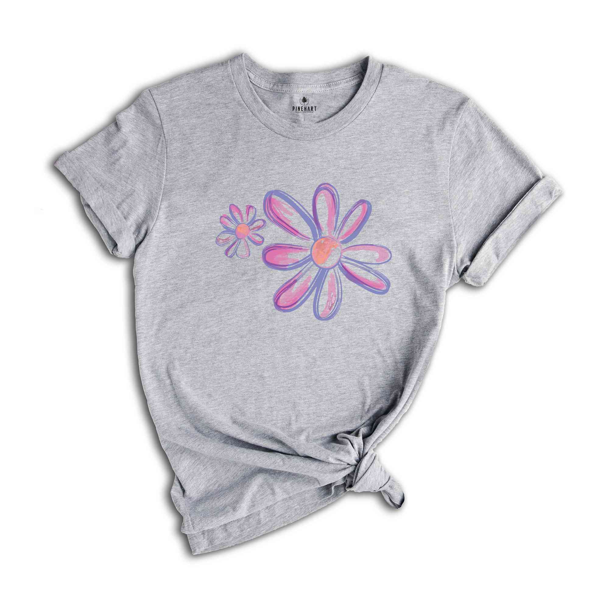 Daisy T-Shirt, Flower T-Shirt, Wildflower T-Shirt, Boho Shirt, Floral T-Shirt Gift, Birth Month Flower, Gift For Sister