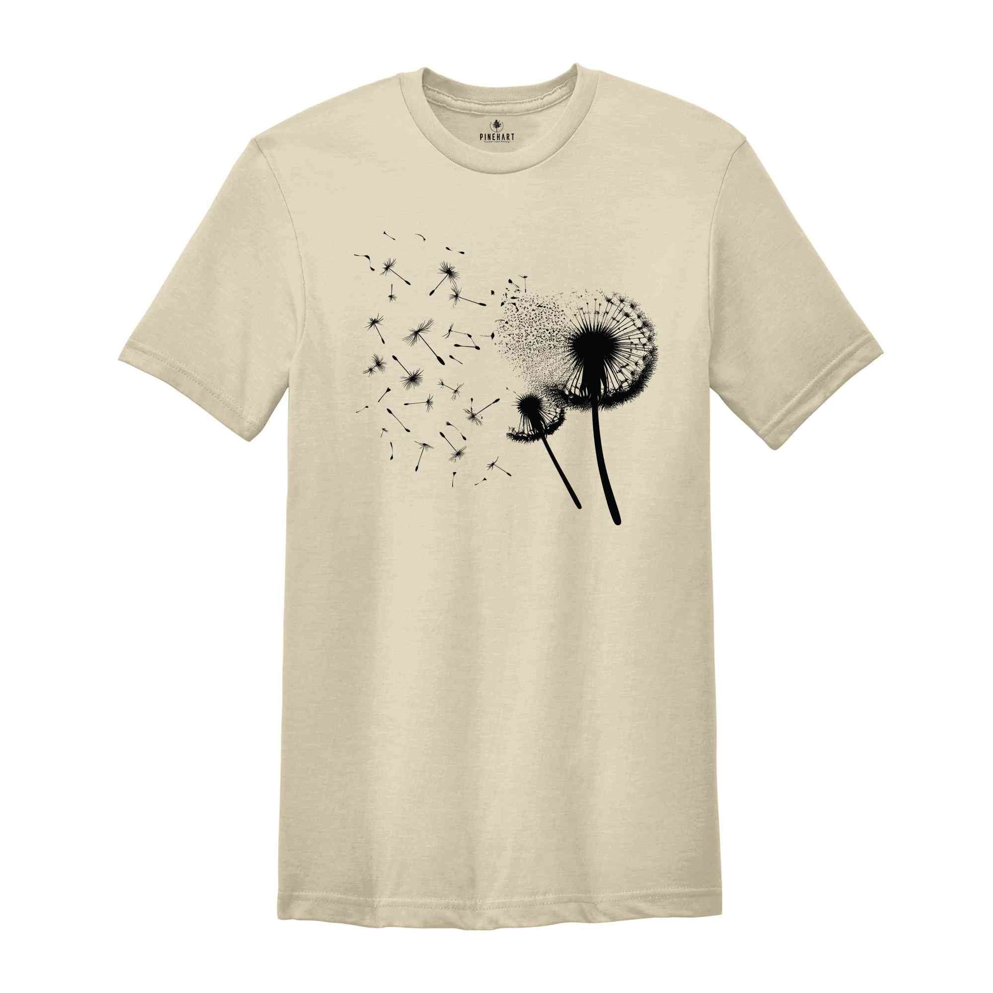 Dandelion T-Shirt, Windflower Shirt, Inspirational Shirt, Meditation Gift, Yoga Shirt, Boho Windflower Shirt