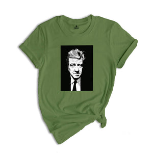 David Lynch Twin Peaks T-Shirt, Ringer T Shirt Twin Peaks Shirt Cult Horror Gift For Twin Peaks Fan 90s Horror, David Lynch Portrait Shirt