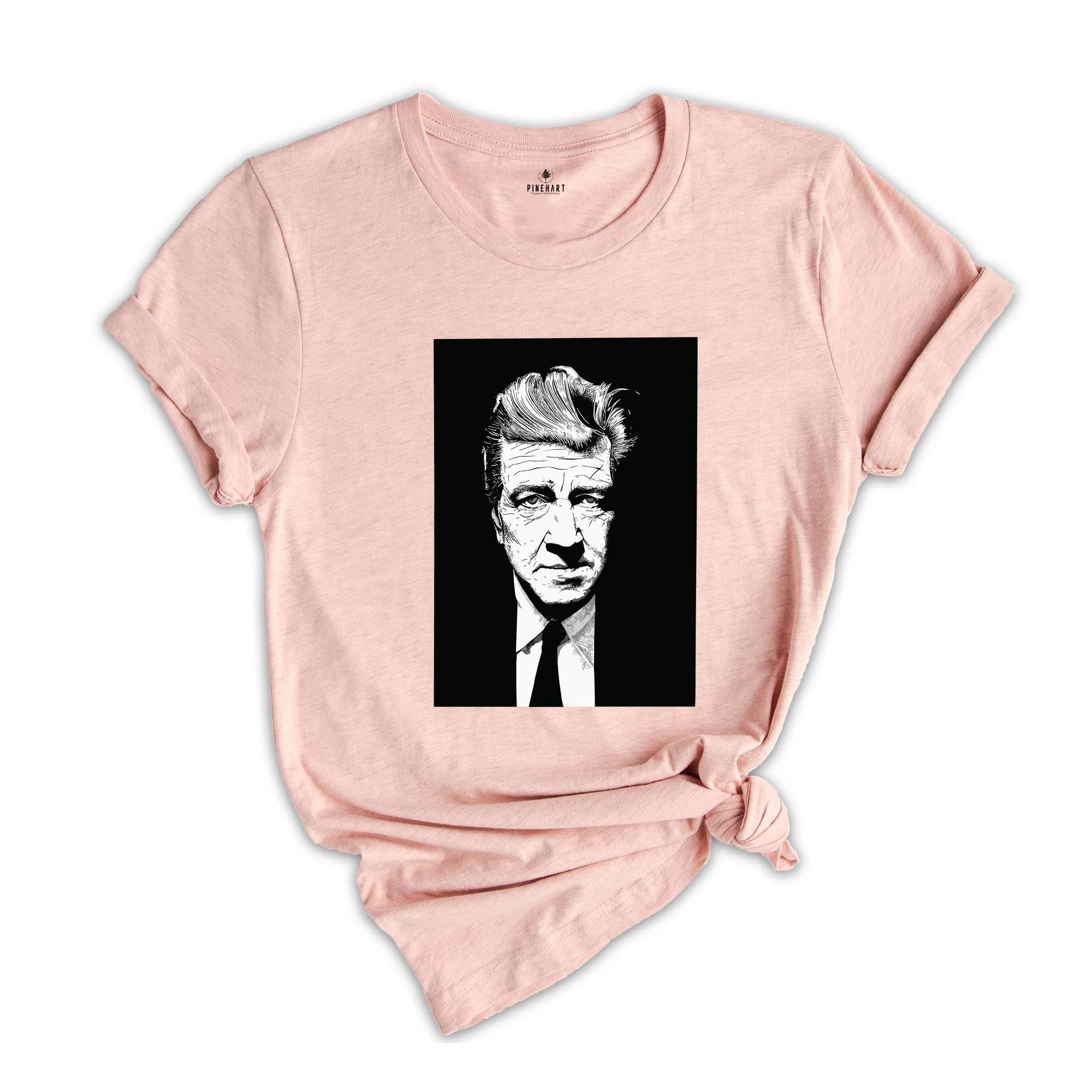 David Lynch Twin Peaks T-Shirt, Ringer T Shirt Twin Peaks Shirt Cult Horror Gift For Twin Peaks Fan 90s Horror, David Lynch Portrait Shirt