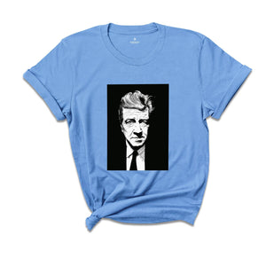 David Lynch Twin Peaks T-Shirt, Ringer T Shirt Twin Peaks Shirt Cult Horror Gift For Twin Peaks Fan 90s Horror, David Lynch Portrait Shirt