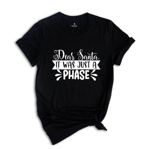 Dear Santa It Was Just a Phase Shirt, Funny Christmas Tee, Sarcastic Xmas Shirt, Christmas Sweatshirt, Naughty Xmas Shirt, Christmas Gift