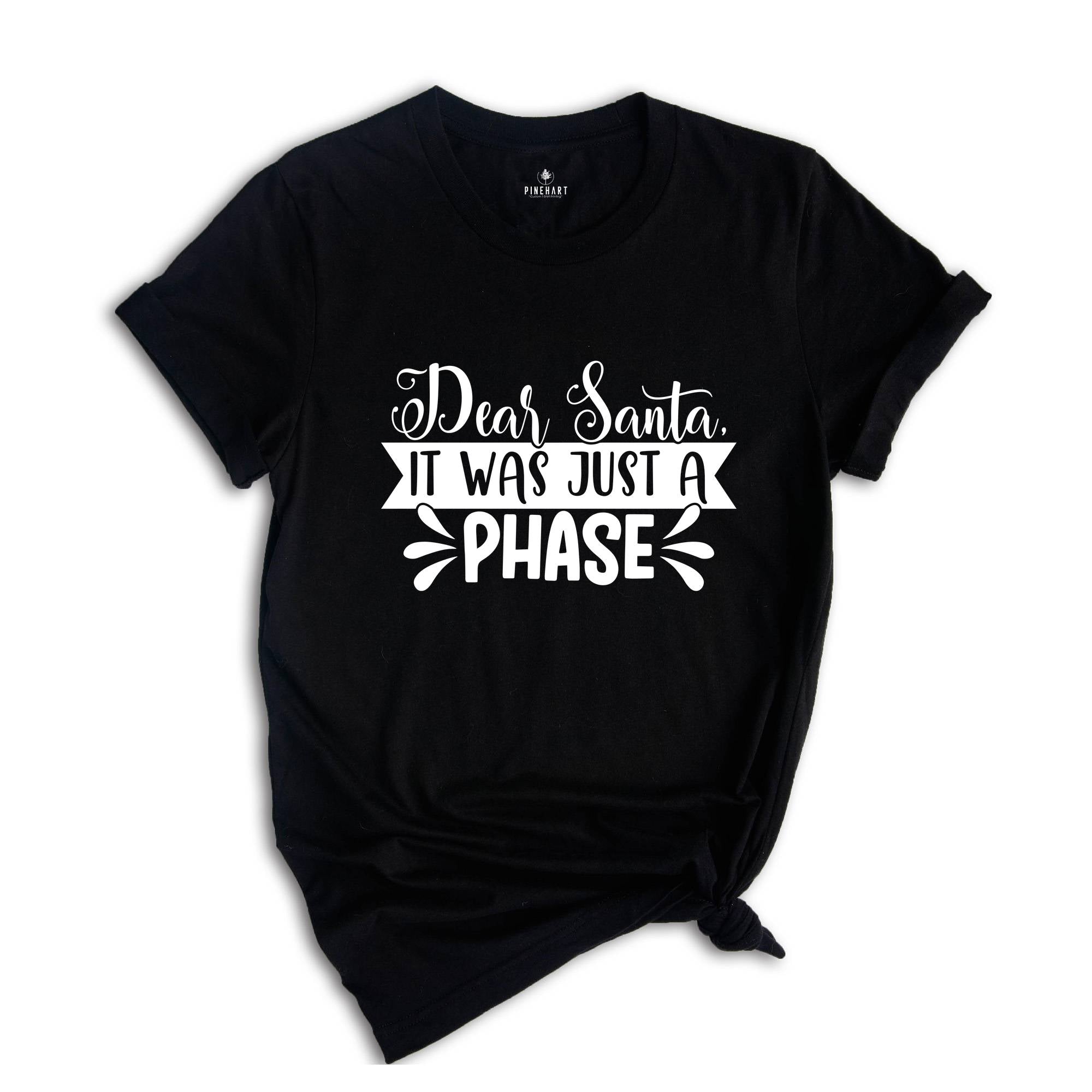Dear Santa It Was Just a Phase Shirt, Funny Christmas Tee, Sarcastic Xmas Shirt, Christmas Sweatshirt, Naughty Xmas Shirt, Christmas Gift