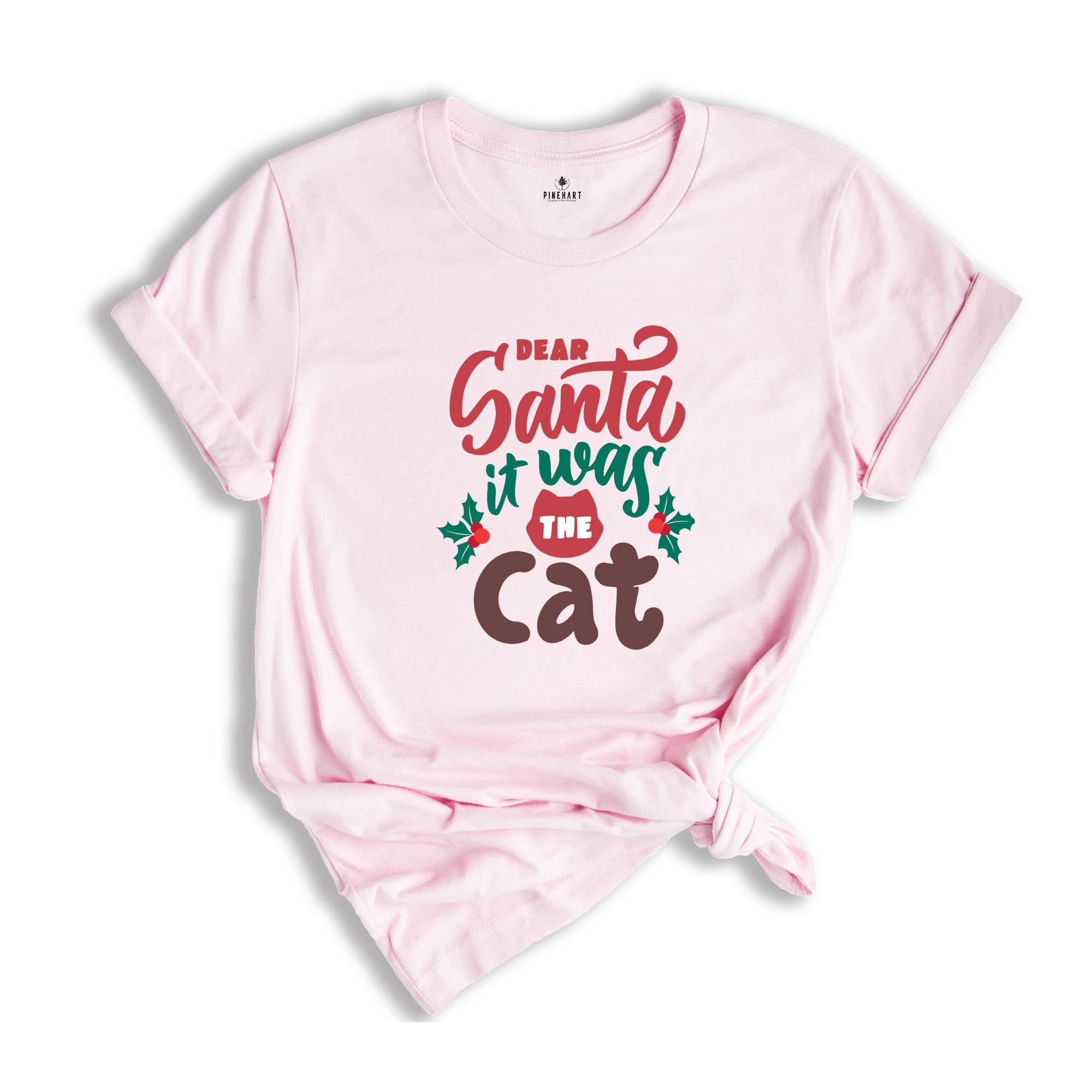 Dear Santa It Was The Cat Kids Shirt, Funny Christmas Toddler Tee, Cute Matching Christmas Shirts