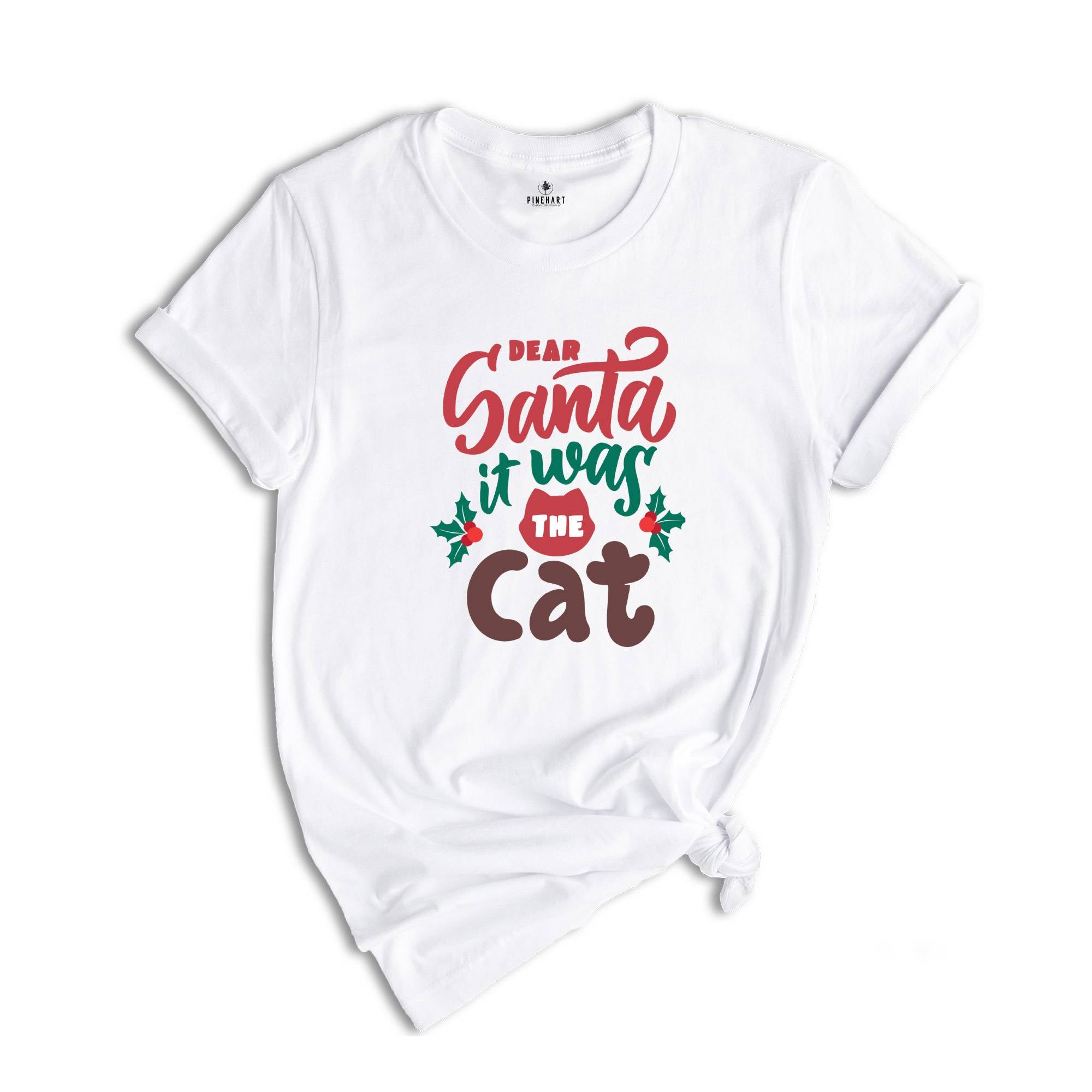 Dear Santa It Was The Cat Kids Shirt, Funny Christmas Toddler Tee, Cute Matching Christmas Shirts