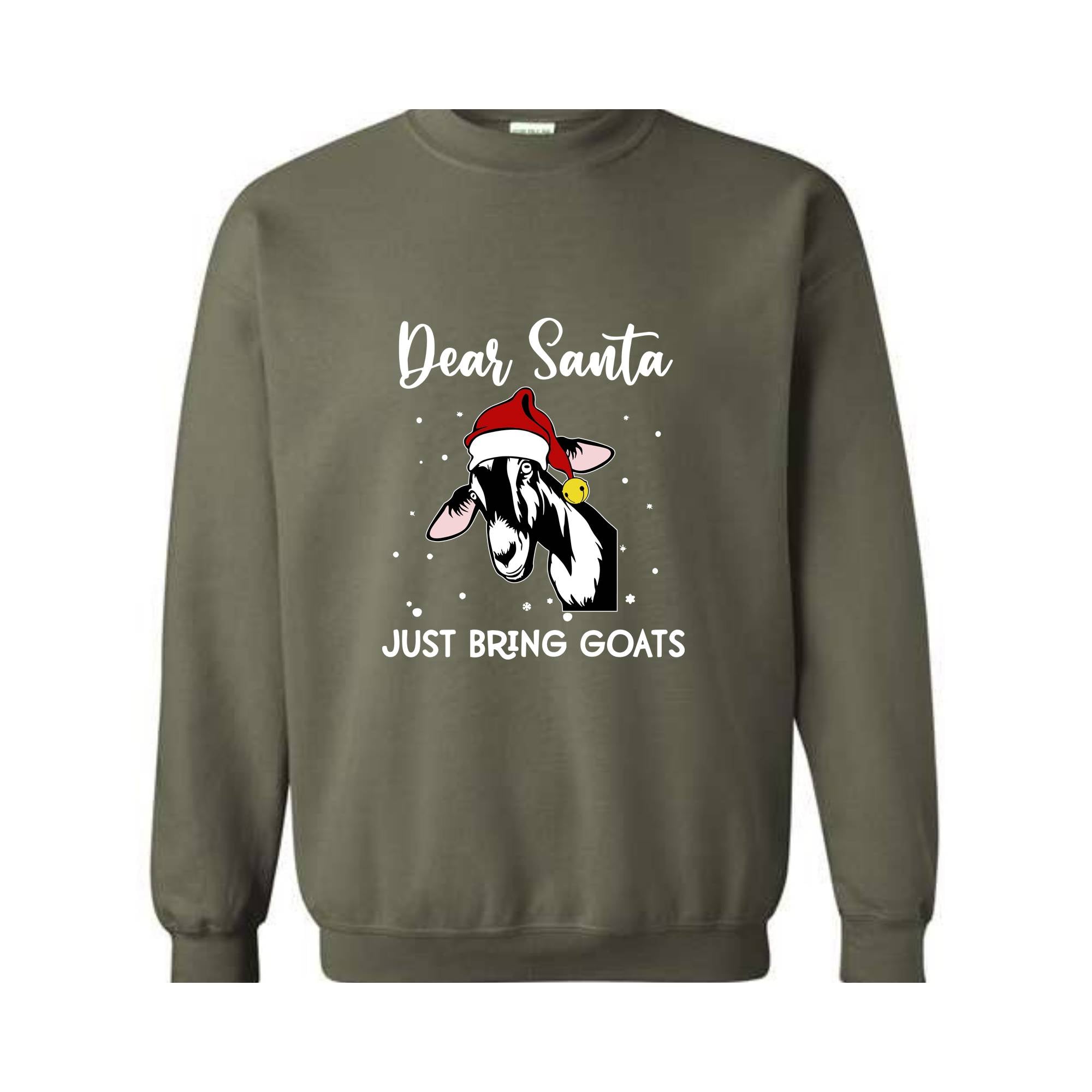 Dear Santa Just Bring Goats Christmas Sweatshirt, Funny Goat Sweater, Funny Christmas Animal Hoodie, Christmas Pajamas