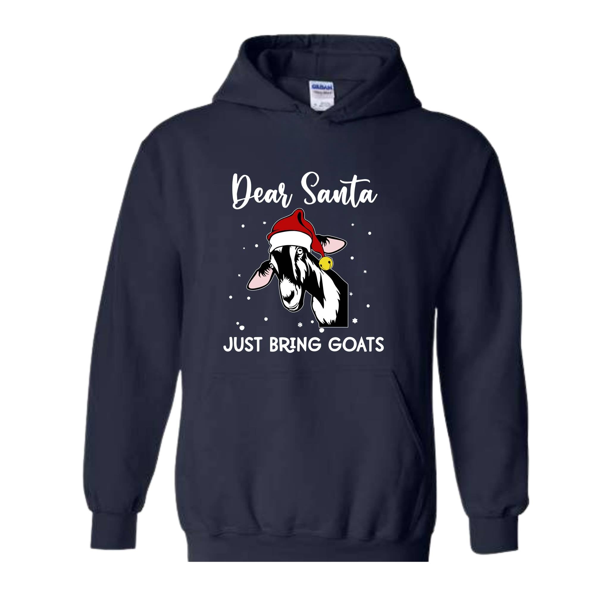 Dear Santa Just Bring Goats Christmas Sweatshirt, Funny Goat Sweater, Funny Christmas Animal Hoodie, Christmas Pajamas