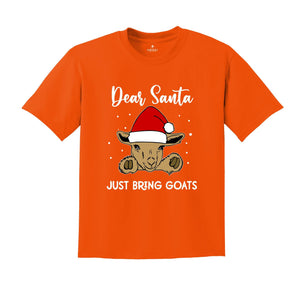 Dear Santa Just Bring Goats Christmas T-Shirt, Goat Shirt, Funny Goat Gift, Funny Christmas Animal Tee, Christmas Outfit