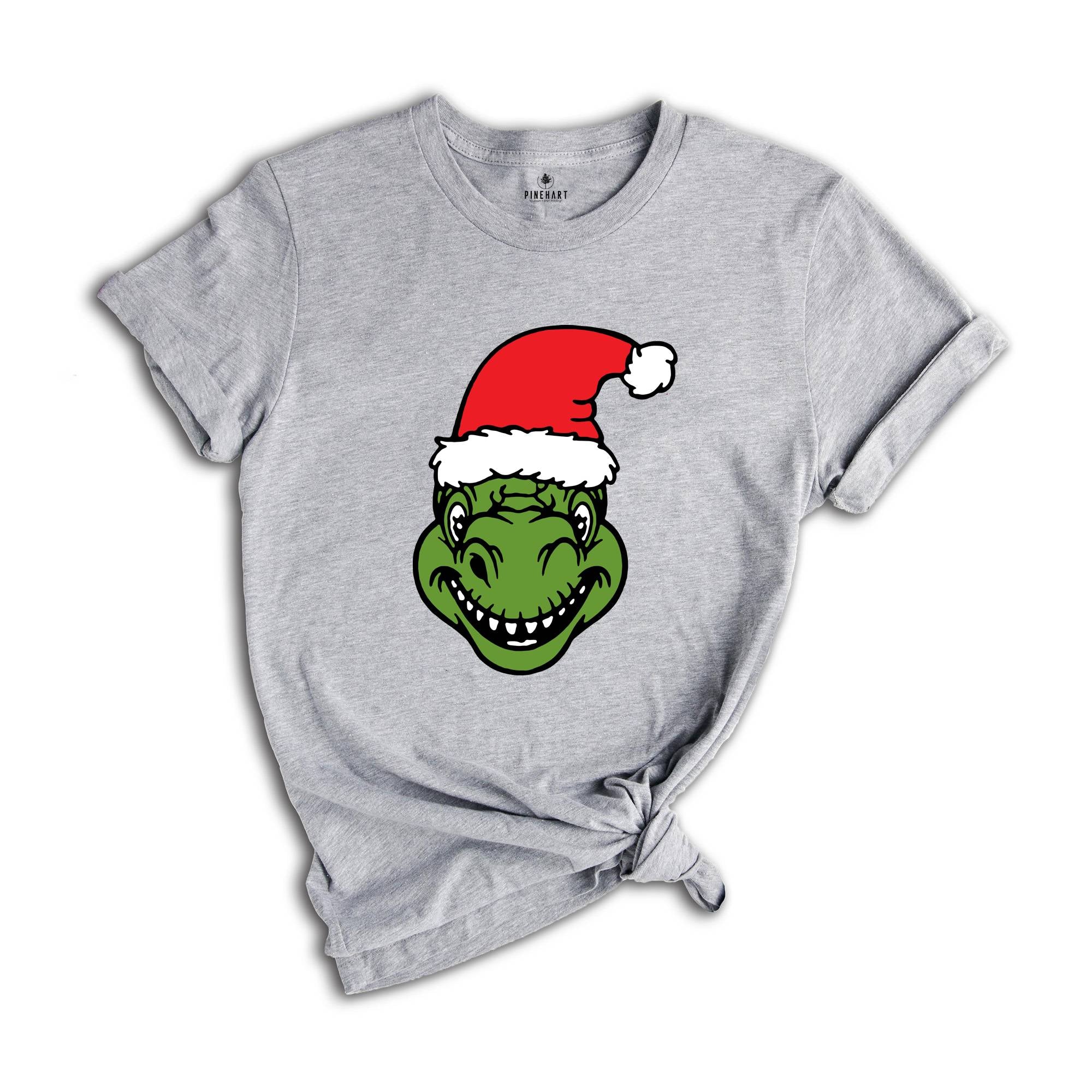 Dino Christmas T-shirt, Christmas Dinosaurs Shirt, Christmas Dinosaurs With Santa Hat, Dinosaur Lover Tee, Xmas Outfit