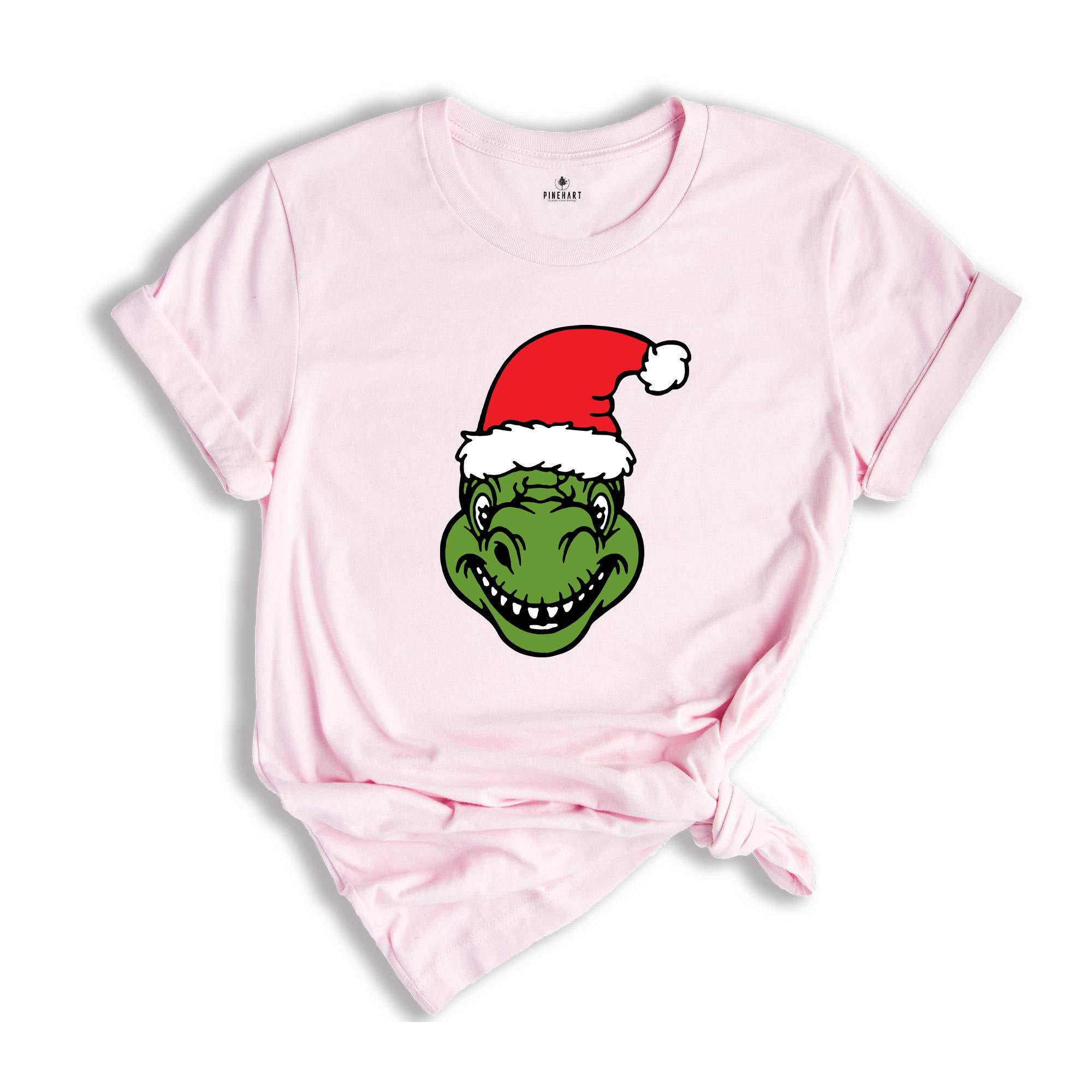 Dino Christmas T-shirt, Christmas Dinosaurs Shirt, Christmas Dinosaurs With Santa Hat, Dinosaur Lover Tee, Xmas Outfit