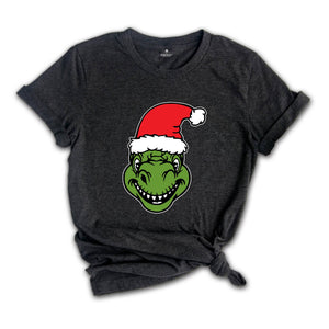 Dino Christmas T-shirt, Christmas Dinosaurs Shirt, Christmas Dinosaurs With Santa Hat, Dinosaur Lover Tee, Xmas Outfit