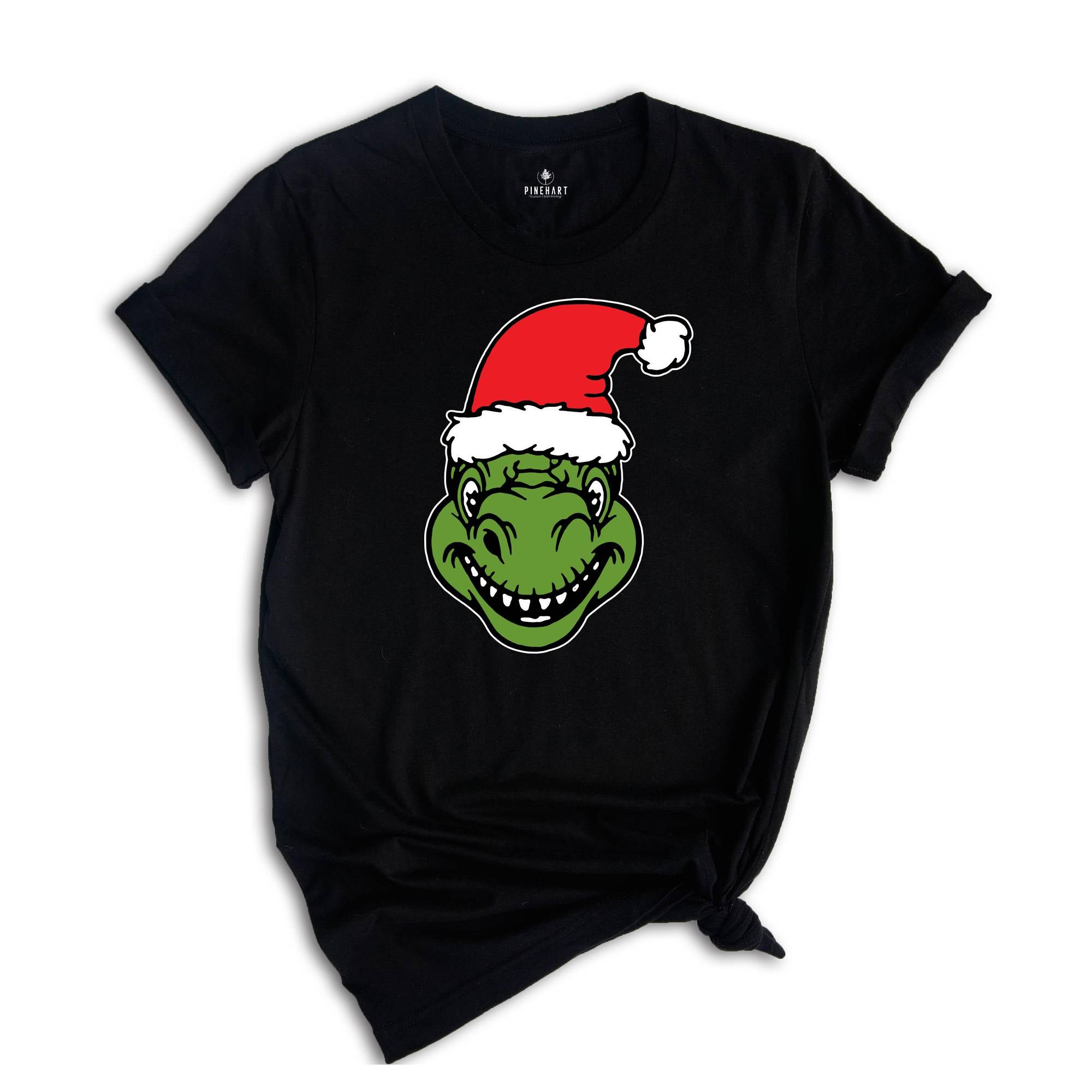 Dino Christmas T-shirt, Christmas Dinosaurs Shirt, Christmas Dinosaurs With Santa Hat, Dinosaur Lover Tee, Xmas Outfit