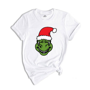 Dino Christmas T-shirt, Christmas Dinosaurs Shirt, Christmas Dinosaurs With Santa Hat, Dinosaur Lover Tee, Xmas Outfit